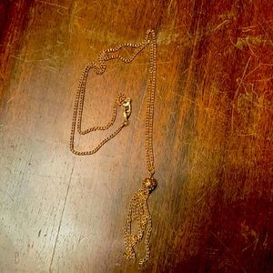 Long hanging necklace with jewel